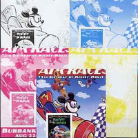 Somalia 2004 75th Birthday of Mickey Mouse #01 - Air Race m/sheet - the set of 5 imperf progressive proofs comprising the 4 individual colours plus all 4-colour composite, unmounted mint