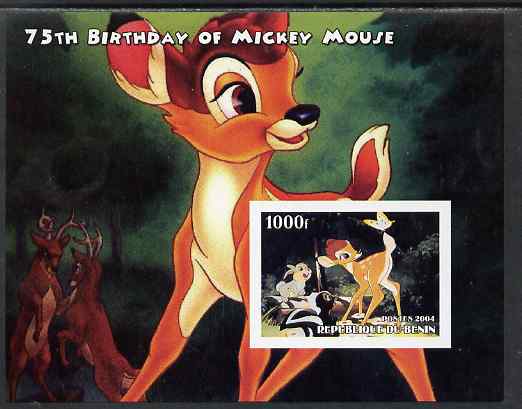 Benin 2004 75th Birthday of Mickey Mouse - Bambi imperf m/sheet unmounted mint. Note this item is privately produced and is offered purely on its thematic appeal