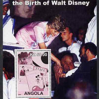 Angola 2001 Birth Centenary of Walt Disney #08 perf s/sheet - Magazine Covers & Diana, unmounted mint. Note this item is privately produced and is offered purely on its thematic appeal