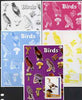 Benin 2003 Birds & Fungi m/sheet - the set of 5 imperf progressive proofs comprising the 4 individual colours plus all 4-colour composite, unmounted mint