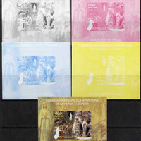 Chad 2008 150th Anniversary of the Apparition at Lourdes #4 s/sheet - the set of 5 imperf progressive proofs comprising the 4 individual colours plus all 4-colour composite, unmounted mint.