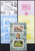 Somalia 2004 75th Birthday of Mickey Mouse #21 - Motorcycle & Dragon sheetlet containing 2 values plus,the set of 5 imperf progressive proofs comprising the 4 individual colours plus all 4-colour composite, unmounted mint
