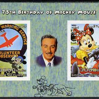 Somalia 2004 75th Birthday of Mickey Mouse #24 - Volunteer Observer & Photographer imperf sheetlet containing 2 values plus label, unmounted mint