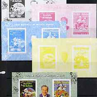 Somalia 2004 75th Birthday of Mickey Mouse #23 - Magazine covers sheetlet containing 2 values plus,the set of 5 imperf progressive proofs comprising the 4 individual colours plus all 4-colour composite, unmounted mint