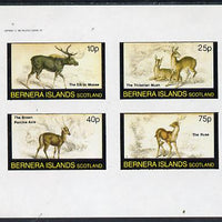 Bernera 1982 Animals (Elk, Axis etc) imperf,set of 4 values (10p to 75p) unmounted mint