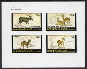 Bernera 1982 Animals (Elk, Axis etc) imperf,set of 4 values (10p to 75p) unmounted mint