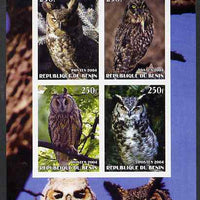 Benin 2004 Owls #2 imperf sheetlet containing 4 values unmounted mint