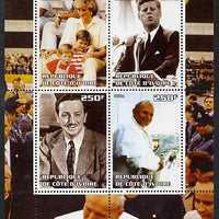 Ivory Coast 2004 Personalities perf sheetlet containing set of 4 values unmounted mint. Note this item is privately produced and is offered purely on its thematic appeal (Diana, JFK, Disney & Pope)