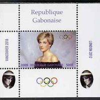 Gabon 2009 Olympic Games - Princess Diana #02 individual perf deluxe sheet unmounted mint. Note this item is privately produced and is offered purely on its thematic appeal