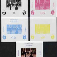 Gabon 2009 Olympic Games - Princess Diana #03 individual deluxe sheet - the set of 5 imperf progressive proofs comprising the 4 individual colours plus all 4-colour composite, unmounted mint