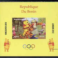 Benin 2009 Olympic Games - Disney's Winnie the Pooh #01 individual imperf deluxe sheet unmounted mint. Note this item is privately produced and is offered purely on its thematic appeal