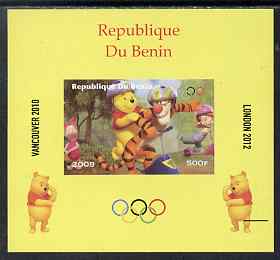 Benin 2009 Olympic Games - Disney's Winnie the Pooh #01 individual imperf deluxe sheet unmounted mint. Note this item is privately produced and is offered purely on its thematic appeal