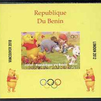 Benin 2009 Olympic Games - Disney's Winnie the Pooh #03 individual imperf deluxe sheet unmounted mint. Note this item is privately produced and is offered purely on its thematic appeal