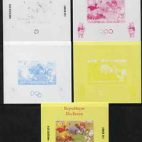 Benin 2009 Olympic Games - Disney's Winnie the Pooh #03 individual deluxe sheet - the set of 5 imperf progressive proofs comprising the 4 individual colours plus all 4-colour composite, unmounted mint