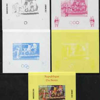 Benin 2009 Olympic Games - Disney's Winnie the Pooh #06 individual deluxe sheet - the set of 5 imperf progressive proofs comprising the 4 individual colours plus all 4-colour composite, unmounted mint