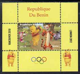 Benin 2009 Olympic Games - Disney's Winnie the Pooh #08 individual perf deluxe sheet unmounted mint. Note this item is privately produced and is offered purely on its thematic appeal