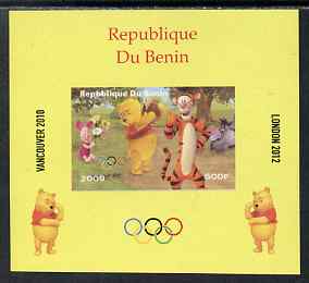 Benin 2009 Olympic Games - Disney's Winnie the Pooh #08 individual imperf deluxe sheet unmounted mint. Note this item is privately produced and is offered purely on its thematic appeal