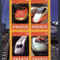 Rwanda 2009 High Speed Trains #1 imperf sheetlet containing 4 values unmounted mint
