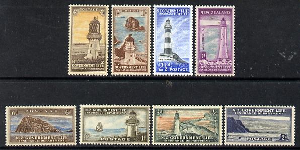 New Zealand 1947-65 Life Insurance (Lighthouses) set of 8 unmounted mint, SG L42-49