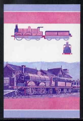 St Vincent - Bequia 1984 Locomotives #1 (Leaders of the World) 10c (Gladstone Class) unmounted mint se-tenant imperf progressive proof pair in magenta & blue