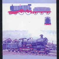 St Vincent - Bequia 1984 Locomotives #1 (Leaders of the World) $2 (City of Truro) unmounted mint se-tenant imperf progressive proof pair in magenta & blue