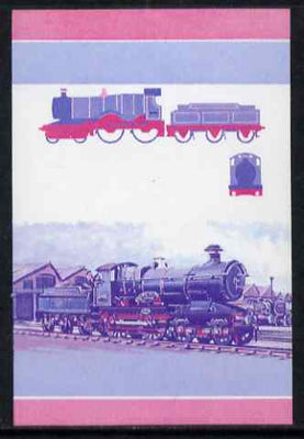 St Vincent - Bequia 1984 Locomotives #1 (Leaders of the World) $2 (City of Truro) unmounted mint se-tenant imperf progressive proof pair in magenta & blue