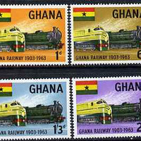 Ghana 1963 60th Anniversary of Ghana Railways perf set of 4 unmounted mint, SG 324-27