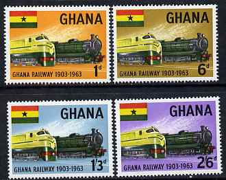 Ghana 1963 60th Anniversary of Ghana Railways perf set of 4 unmounted mint, SG 324-27