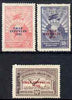 Argentine Republic 1932 Draf Zeppelin overprint set of 3 (90c without gum overprinted MUESTRA, others mounted mint) SG 629-31