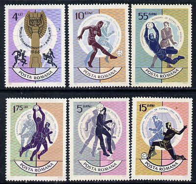 Rumania 1966 Football World Cup set of 6 unmounted mint, SG 3361-66, Mi 2493-98