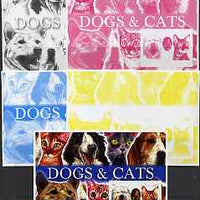 Afghanistan 2003 Dogs & Cats #2 m/sheet with Baden Powell & Scout Logo - the set of 5 imperf progressive proofs comprising the 4 individual colours plus all 4-colour composite, unmounted mint