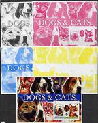 Afghanistan 2003 Dogs & Cats #2 m/sheet with Baden Powell & Scout Logo - the set of 5 imperf progressive proofs comprising the 4 individual colours plus all 4-colour composite, unmounted mint