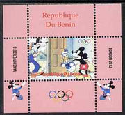 Benin 2009 Olympic Games - Disney Characters #01 individual perf deluxe sheet unmounted mint. Note this item is privately produced and is offered purely on its thematic appeal
