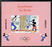 Benin 2009 Olympic Games - Disney Characters #01 individual imperf deluxe sheet unmounted mint. Note this item is privately produced and is offered purely on its thematic appeal