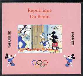 Benin 2009 Olympic Games - Disney Characters #01 individual imperf deluxe sheet unmounted mint. Note this item is privately produced and is offered purely on its thematic appeal