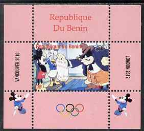 Benin 2009 Olympic Games - Disney Characters #02 individual perf deluxe sheet unmounted mint. Note this item is privately produced and is offered purely on its thematic appeal