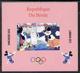 Benin 2009 Olympic Games - Disney Characters #02 individual imperf deluxe sheet unmounted mint. Note this item is privately produced and is offered purely on its thematic appeal