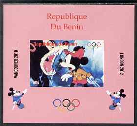 Benin 2009 Olympic Games - Disney Characters #03 individual imperf deluxe sheet unmounted mint. Note this item is privately produced and is offered purely on its thematic appeal