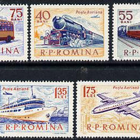 Rumania 1963 Transport set of 5 unmounted mint, SG 3031-35, Mi 2161-65