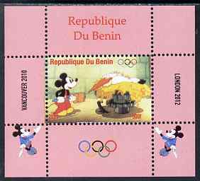 Benin 2009 Olympic Games - Disney Characters #12 individual perf deluxe sheet unmounted mint. Note this item is privately produced and is offered purely on its thematic appeal