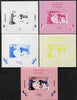 Benin 2009 Olympic Games - Disney Characters #14 individual deluxe sheet - the set of 5 imperf progressive proofs comprising the 4 individual colours plus all 4-colour composite, unmounted mint