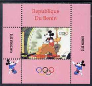 Benin 2009 Olympic Games - Disney Characters #15 individual perf deluxe sheet unmounted mint. Note this item is privately produced and is offered purely on its thematic appeal