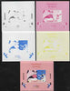 Benin 2009 Olympic Games - Disney Characters #16 individual deluxe sheet - the set of 5 imperf progressive proofs comprising the 4 individual colours plus all 4-colour composite, unmounted mint