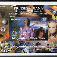 Mozambique 2007 Princess Diana - 10th Death Anniversary #05 individual imperf deluxe sheet unmounted mint. Note this item is privately produced and is offered purely on its thematic appeal (background shows Darwin, Scouts, Butterf……Details Below