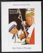 St Thomas & Prince Islands 2004 History of the 21st Century #10 Mother Teresa & Pope imperf m/sheet unmounted mint. Note this item is privately produced and is offered purely on its thematic appeal