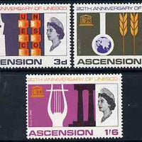 Ascension 1967 UNESCO set of 3 unmounted mint, SG 107-9