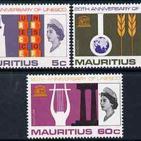 Mauritius 1966 UNESCO set of 3 unmounted mint, SG 342-4