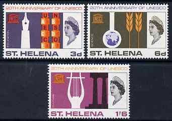 St Helena 1966 UNESCO set of 3 unmounted mint, SG 209-11