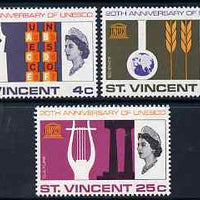 St Vincent 1966 UNESCO set of 3 unmounted mint, SG 254-6