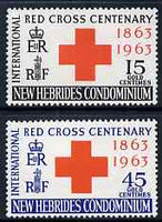New Hebrides - English 1963 Centenary of Red Cross perf set of 2 unmounted mint, SG 96-7